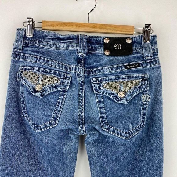 MISS ME Stone Embellished Low Rise Bootcut Jeans - Picture 4 of 6
